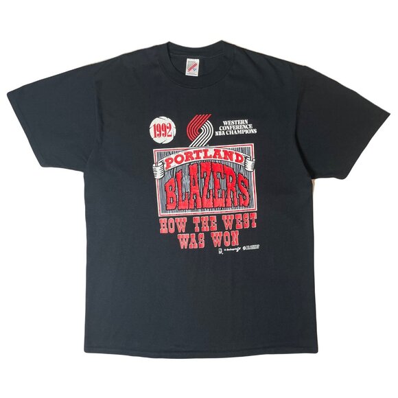 90s Portland Blazers How The West Was Won Tee XL - Picture 1 of 5